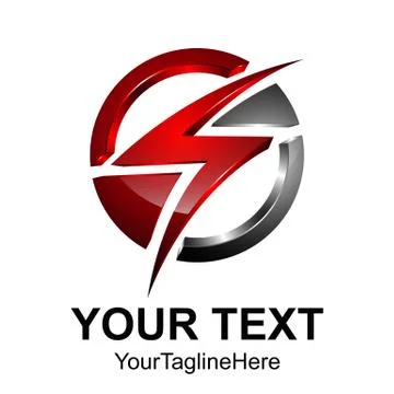 3d Lightning, electric power vector icon design element. Energy and thunder e Illustrazione stock