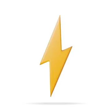 3D Lightning Sign Isolated Stock Illustration
