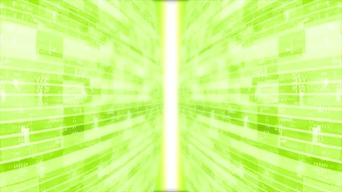 3D lime green striped box pattern moving technology 3d cyberspace Video stock 272438095
