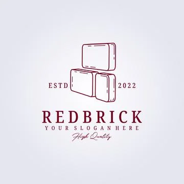 3D line art bricks for bricklayer logo vector illustration design Stock Illustration