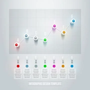 3d line chart infographic design Stock Illustration
