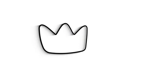 3D Line crown bubble for text Animation on white background. Stock Footage 151534775