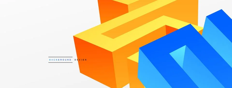 3d line geometric creative abstract background. Trendy techno business template Ilustração Stock