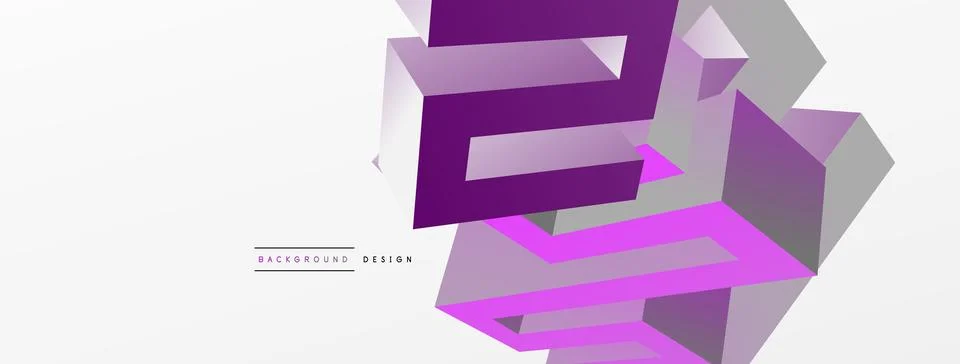 3d line geometric creative abstract background. Trendy techno business template Ilustração Stock