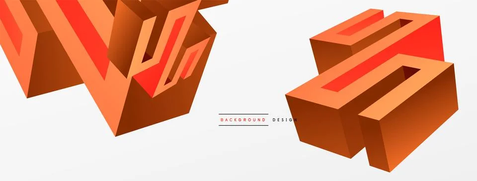 3d line geometric creative abstract background. Trendy techno business template Illustrazione stock