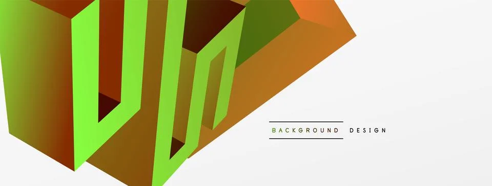 3d line geometric creative abstract background. Trendy techno business template Ilustração Stock