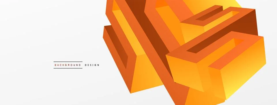 3d line geometric creative abstract background. Trendy techno business template Stock Illustration
