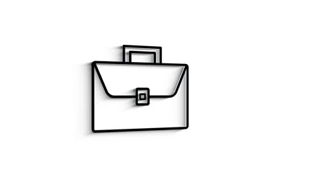 3D Line Icon Bag Animation on white background. Stock Footage 151534133