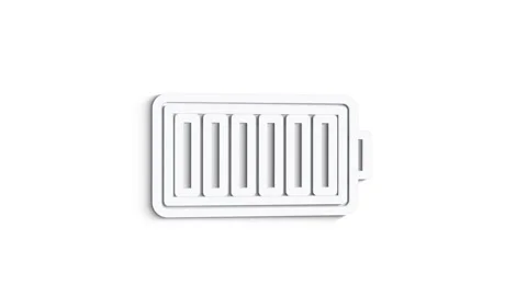 3D Line Icon battery Animation on white background. 4k Stock Footage 151567544