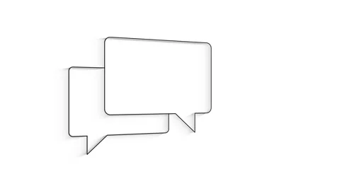 3D Line Icon bubble for text Animation on white background. Stock Footage 151528364