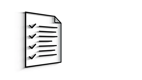 3D Line Icon Check mark Animation on white background. 4k 動画素材 151547841