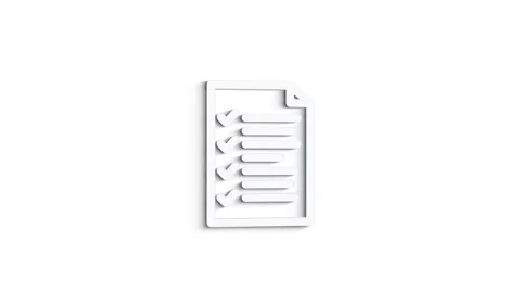 3D Line Icon Check mark Animation on white background. 4k Stock Footage 151556185