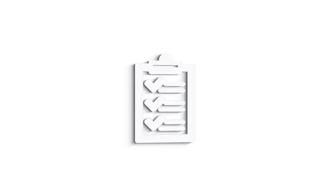 3D Line Icon clipboard Animation on white background. 4k Stock Footage 151551906
