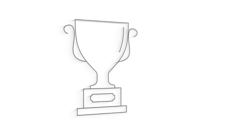 3D Line Icon cup Animation on white background. Stock Footage 151539747