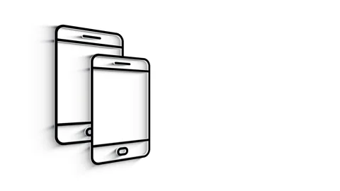 3D Line Icon device Animation on white background. 4k Видео 151547504