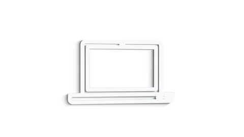 3D Line Icon device Animation on white background. 4k Vidéo 151557753