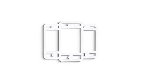 3D Line Icon device Animation on white background. 4k Stock Footage 151560677