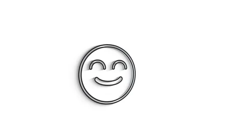 3D Line Icon emoticon for text Animation on white background. Видео 151565394
