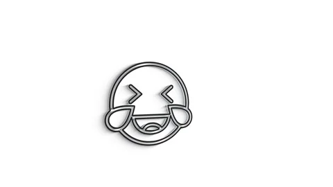 3D Line Icon emoticon for text Animation on white background. Stock Footage 151567576
