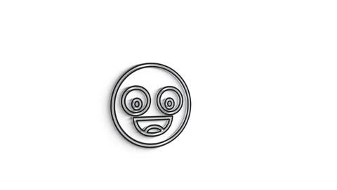 3D Line Icon emoticon for text Animation on white background. Видео 151567825