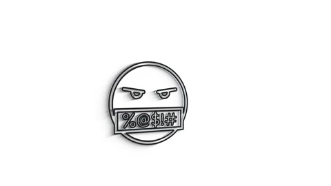 3D Line Icon emoticon for text Animation on white background. Видео 151567852