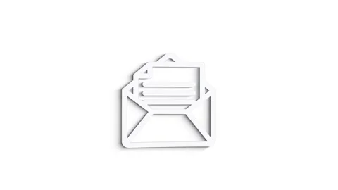3D Line Icon envelope Animation on white background. 4k Stock Footage 151559611