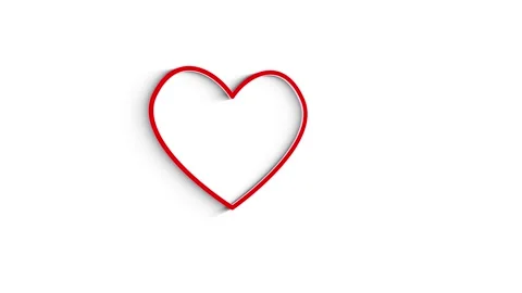 3D Line Icon heart for text Animation on white background. Stock Footage 151540245