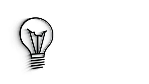 3D Line Icon idea Animation on white background. 4k Stock Footage 151546818