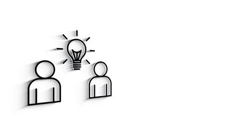 3D Line Icon idea Animation on white background. 4k Stock Footage 151549450