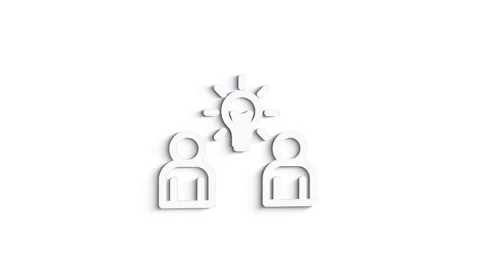 3D Line Icon idea Animation on white background. 4k Stock Footage 151559961