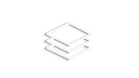 3D Line Icon Layers Animation on white background. 4k Видео 151547106