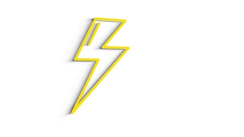 3D Line Icon Light bolt Animation on white background. Stock Footage 151539859