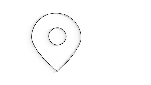 3D Line Icon location Animation on white background. Stock Footage 151537262
