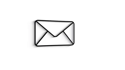 3D Line Icon mail for text Animation on white background. Stock Footage 151536561