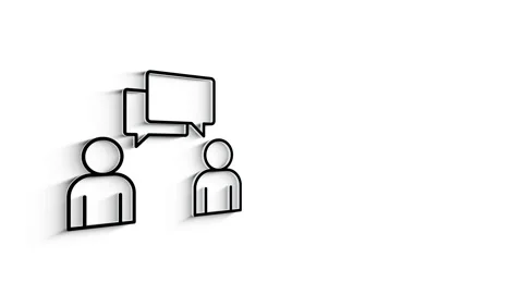 3D Line Icon message Animation on white background. 4k Stock Footage 151546347
