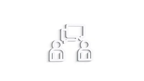 3D Line Icon message Animation on white background. 4k Video stock 151553246