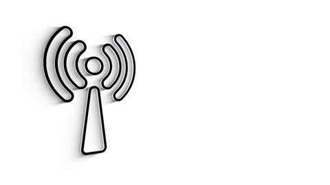 3D Line Icon network Animation on white background. 4k Stock Footage 151552645