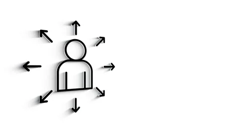 3D Line Icon referral program Animation on white background. 4k Stockbeeldmateriaal 151547392