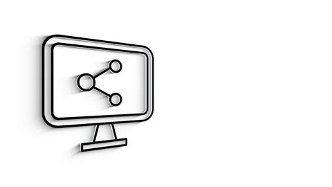 3D Line Icon share Animation on white background. 4k Stock Footage 151550800