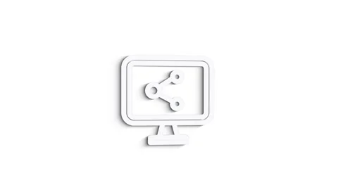 3D Line Icon Share Animation on white background. 4k Video stock 151559763