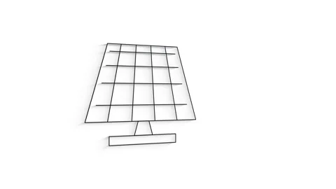 3D Line Icon solar battery Animation on white background. Stock Footage 151544997
