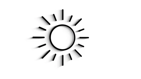 3D Line Icon sun for text Animation on white background. Stock Footage 151548705