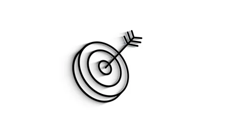 3D Line Icon target Animation on white background. Stock Footage 151548326