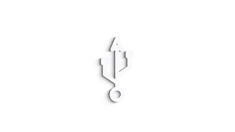 3D Line Icon transfer and usb Animation on white background. 4k Stock Footage 151532046