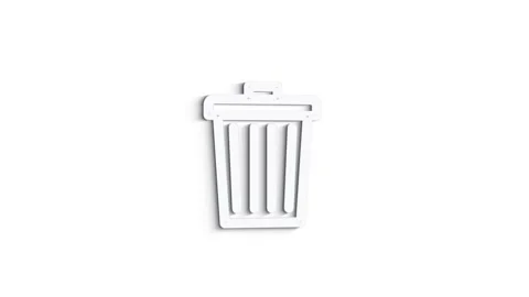3D Line Icon trash Animation on white background. 4k Stock Footage 151556015