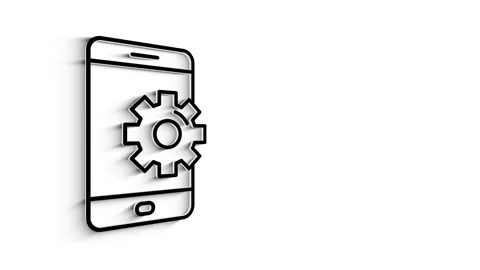 3D Line Icon update Animation on white background. 4k Stock-Footage 151552052