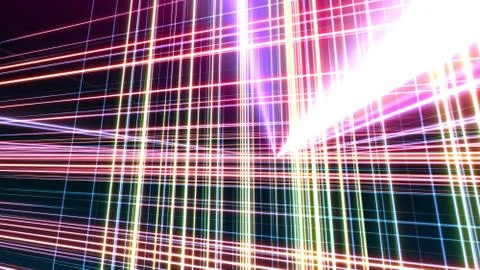 3d line neon cube in space Stock Illustration