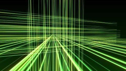 3d line neon cube in space Stock Illustration