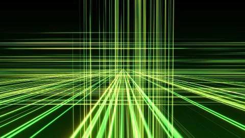 3d line neon cube in space Stock Illustration