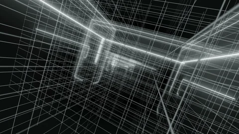 3d line rotation backgorunds 4K LOOP colorless Stock Footage 99024167